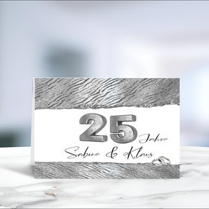Silberhochzeit • Silberne Hochzeit • 25 Jahre verheiratet • Silberne Hochzeit • Silberhochzeitskarte  • personalisiert • LN4 Motiv 3 von 6