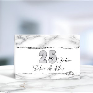 Silberhochzeit • Silberne Hochzeit • 25 Jahre verheiratet • Silberne Hochzeit • Silberhochzeitskarte  • personalisiert • LN4 Motiv 1 von 6