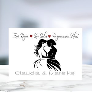 Lesbenhochzeit • Gayhochzeit • Frauenhochzeit • Gleichgeschlechtliche Hochzeit • Hochzeitskarte  • personalisiert • Motiv 2 von 6