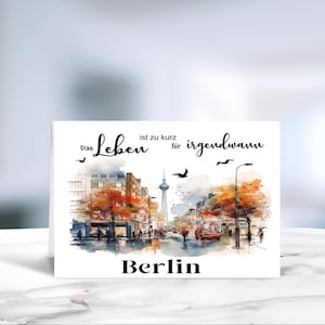 Berlin  • Postkarte • Klappkarte • Einladung Berlin • Hochzeit • Skyline  • Karte Berlin • Reisen • Reisegutschein • LN1  -2 von 6