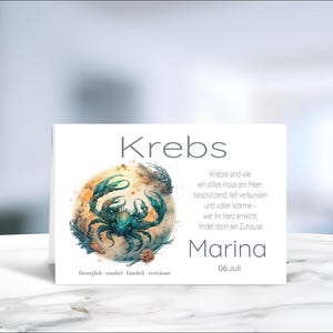 Tierkreiszeichen • Sternzeichen • Krebs • Astrologie  • Geburtstagskarte • personalisiert • LN3