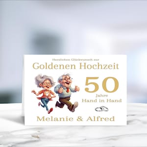 Goldene Hochzeit • Glückwunschkarte  • Hochzeitskarte  • personalisiert • LN7 - 1 von 8