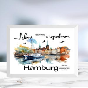 Geldgeschenk • Hamburg • Skyline Hamburg • Einladung Hamburg • Karte Hamburg • Reisegutschein Hamburg • personalisiert • Motiv 3 von 6
