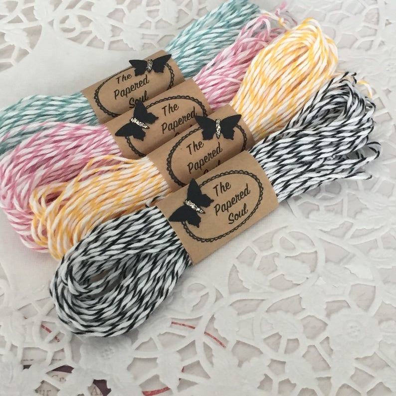 Black Baker/'s Twine 10 Yards of Black and White Striped Baker/'s Twine Divine Twine Made in the USA 4 Ply Quality Crafting Twine Licorice