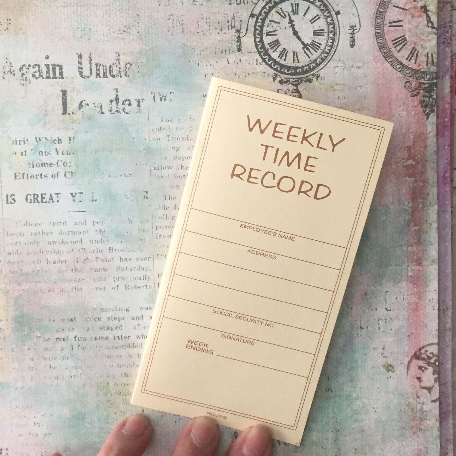 Trifold Time Cards Retro Vintage Style Time Cards for Etsy