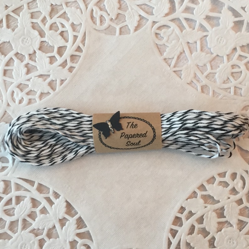 Black Baker/'s Twine 10 Yards of Black and White Striped Baker/'s Twine Divine Twine Made in the USA 4 Ply Quality Crafting Twine Licorice