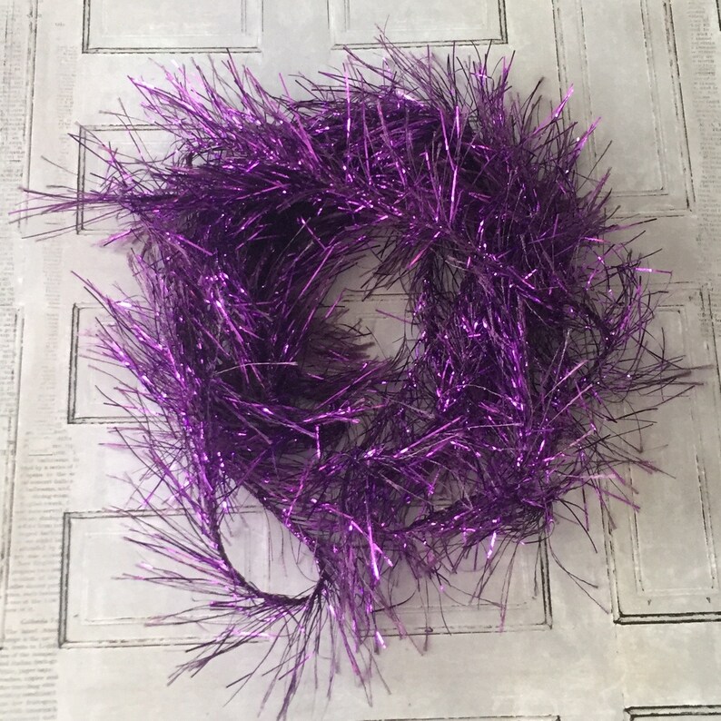 Purple Sparkly Eyelash Trim Metallic Eyelash Yarn for Journals Etsy