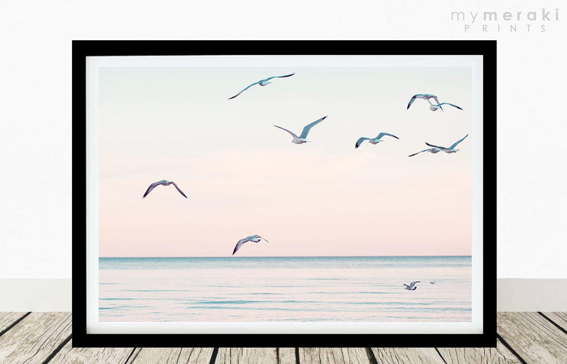 Flying Birds Print Beach Printable Photo Digital Download - Etsy