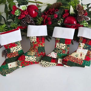 Handmade Small Lined Patchwork Christmas Stocking