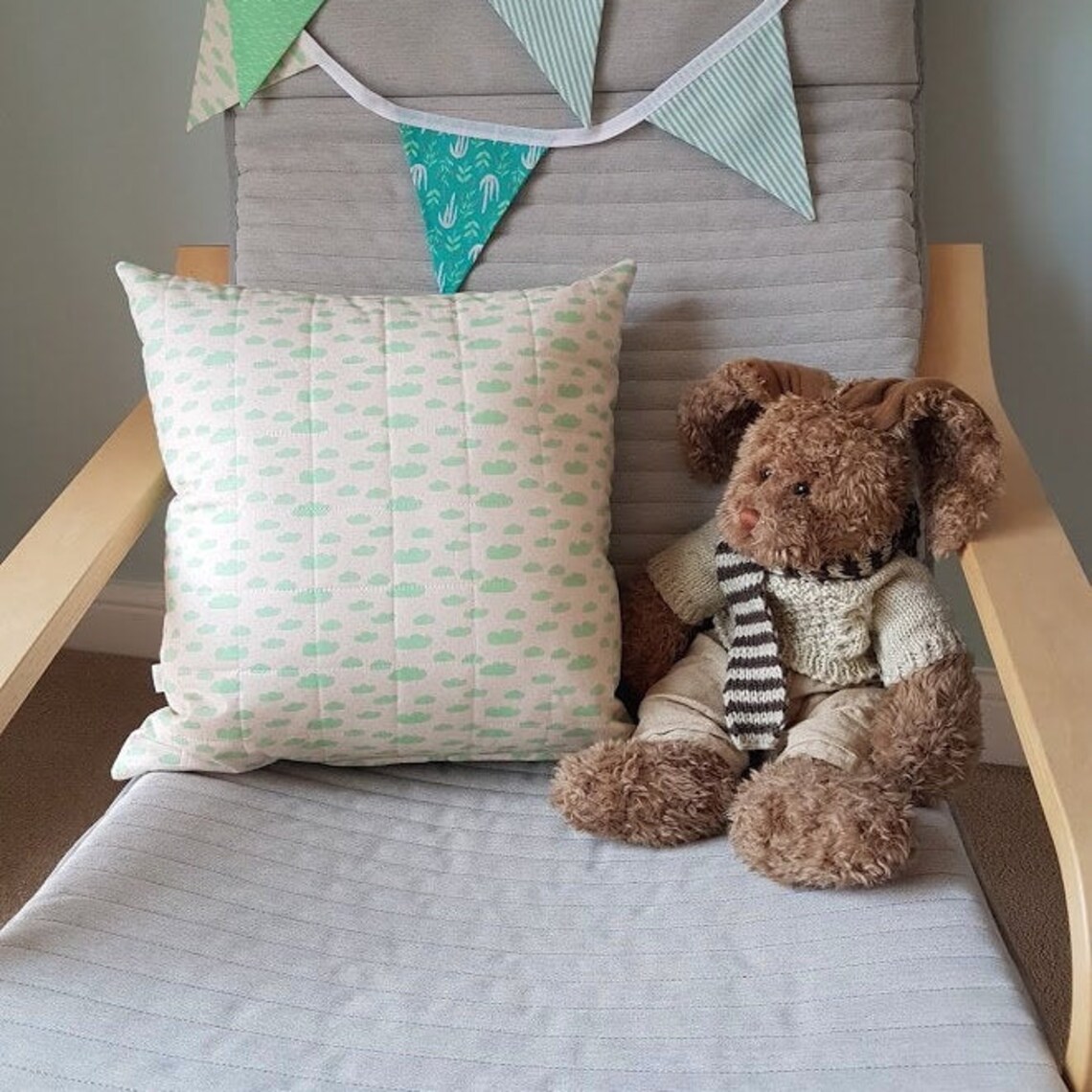 Handmade Quilted Nursery Cushion / Handmade Patchwork Nursery Etsy