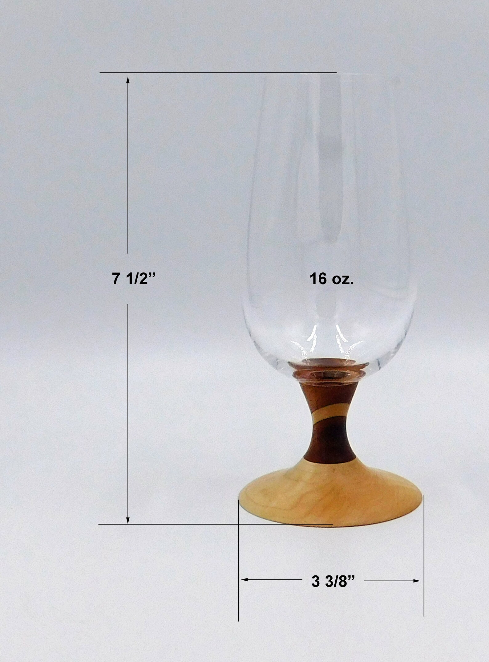 16 Oz. Beer/water/highball Glasses Unique Wood Stem Beer Etsy