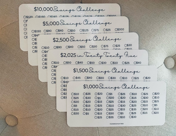 2026 Savings Challenge Bundle or Single Trackers | Laminated or Non-Laminated | Savings Tracker