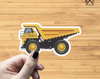 Construction Dump Truck Pen /& Ink Watercolor Vinyl Sticker Illustration BellavanceInk