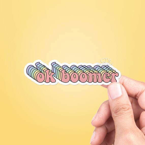 Windows and Water Bottles Color Ok Boomer Sticker for Laptops