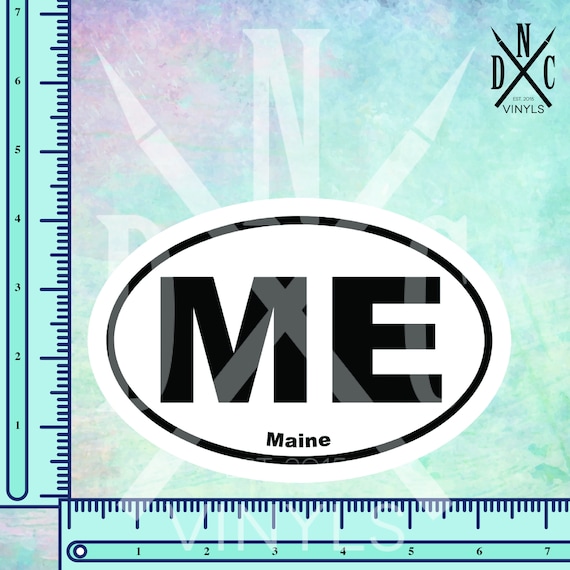 Maine Euro Oval Bumper Sticker 2.5/"
