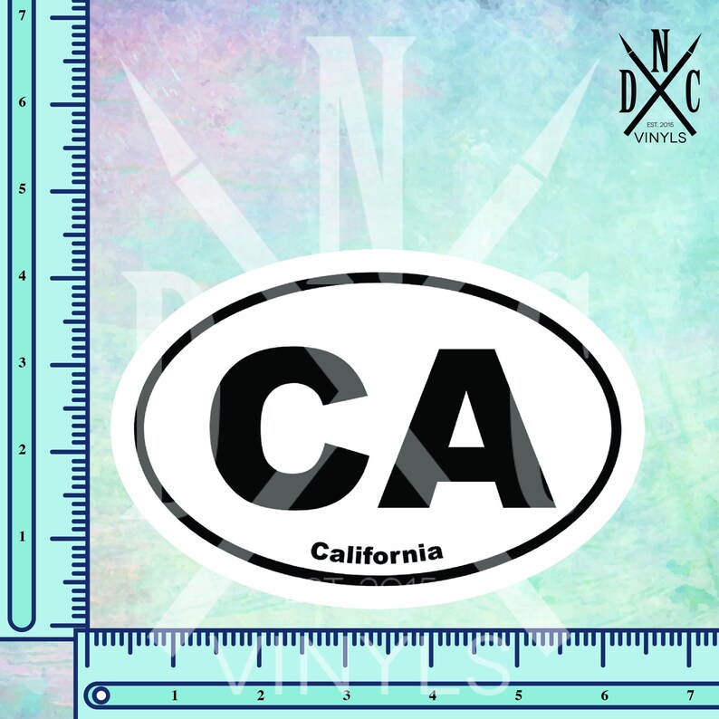 California State Green Oval car window bumper sticker decal 5/" x 3/"