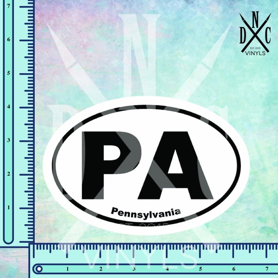 Pennsylvania State Oval Sticker Decal Vinyl PA