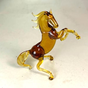 hand blown glass animals horse mustang blue amber black white purple murano style figurine  ornament miniature art  H-4.8&quot; Fast shipping