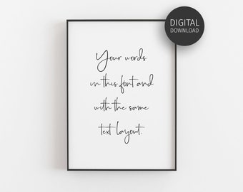 Custom Typography Print, Downloadable Prints, Handwritten Font, Personalized Poster, Printable Quote, Large Wall Art, Quote Art, Minimalist