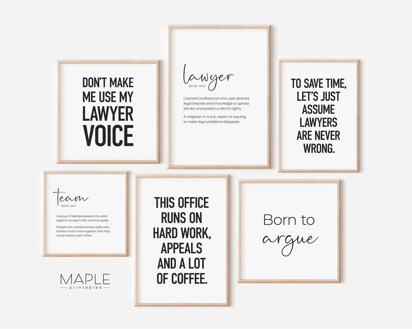 Lawyer Office Decor Set of 6 Prints, Printable Minimalist Law Office ...