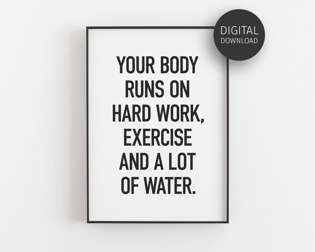 Gym Motivational Print, Printable Gym Decor for Fitness Instructor ...