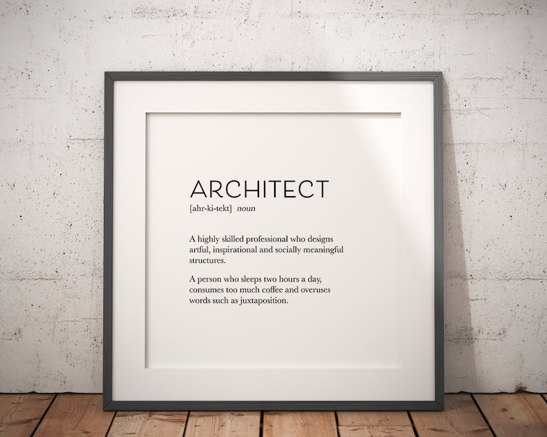 Architect Definition Print Architect Gift Ideas Architect Etsy