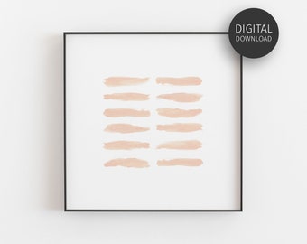 Pale Pink Wall Art, Blush Pink Abstract Art, Pink Watercolour Print, Printable Wall Art, Downloadable Print, Pink Modern Minimalist Decor