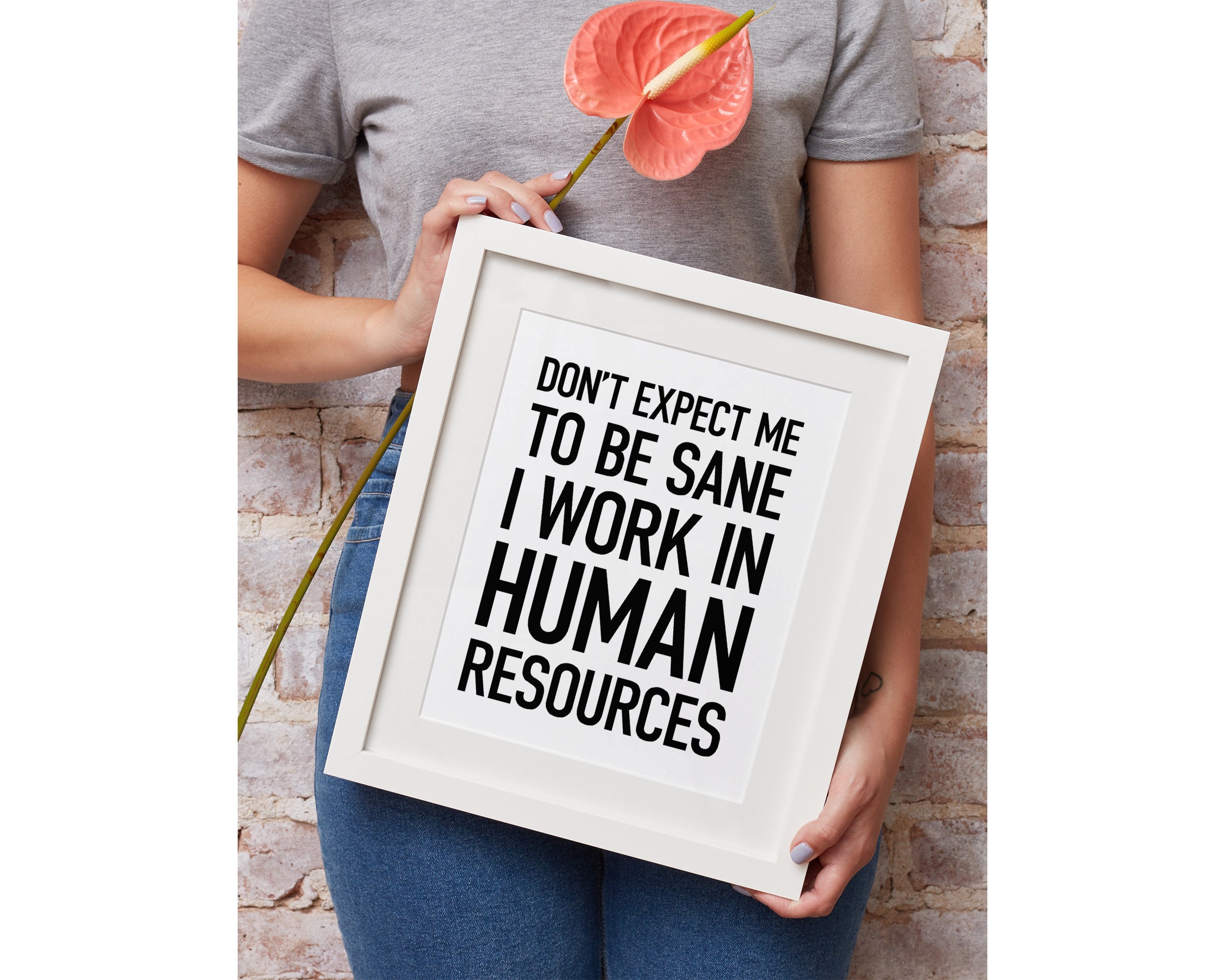 HR Office Decor Printable HR Office Wall Art I Work in Human - Etsy Finland