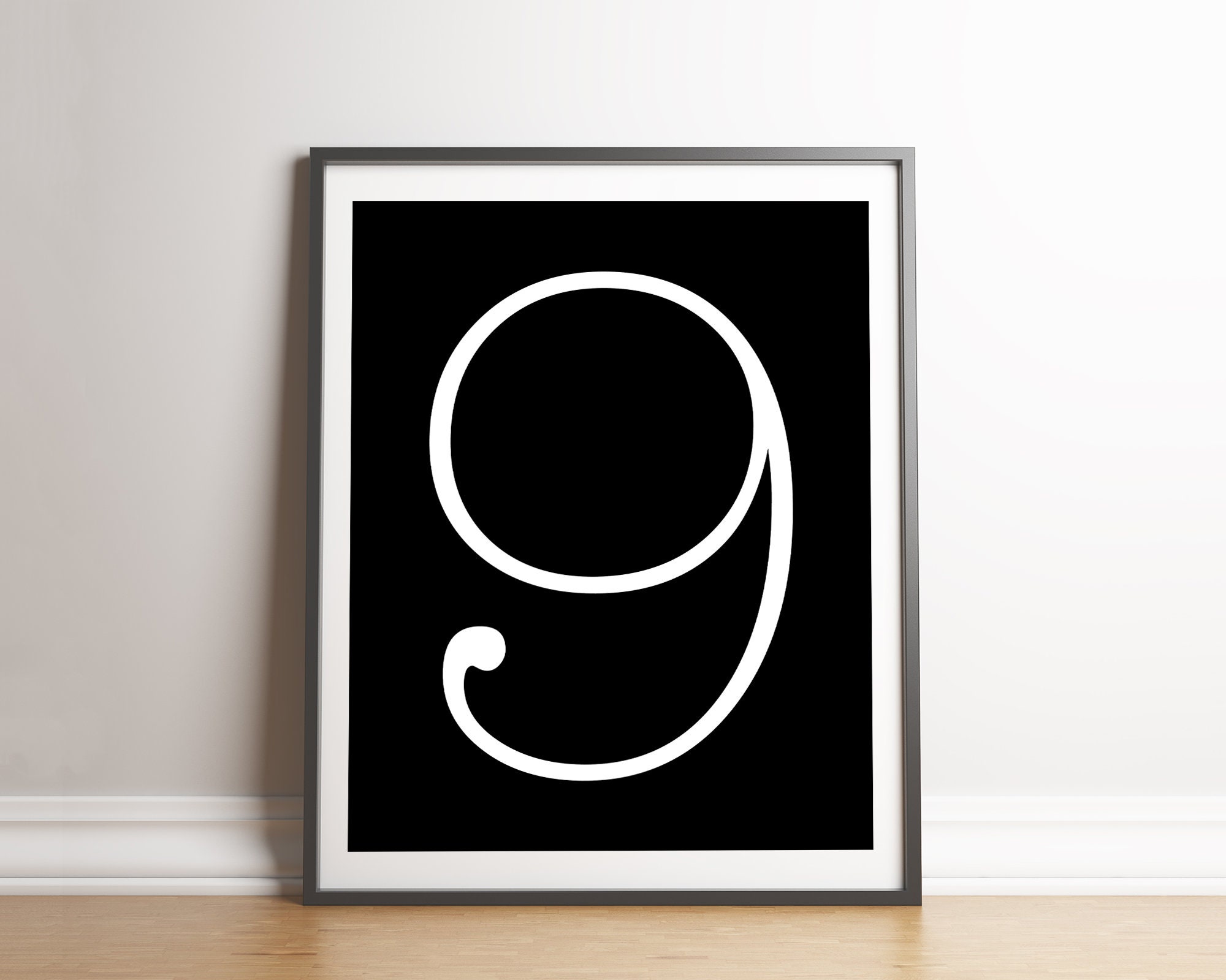 Nummer 9 Poster druckbare neun herunterladbare Druck Home Etsy