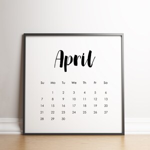 2024 Printable Calendar, at A Glance Monthly Calendar, 5x5 and 20x20 ...