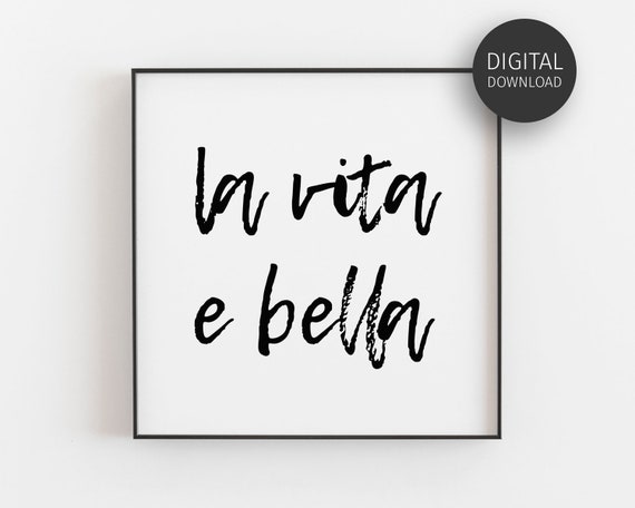 La Vita E Bella Citation Italienne Affiche Minimaliste Etsy La Vita E Bella Citation Italienne Affiche Minimaliste Etsy
