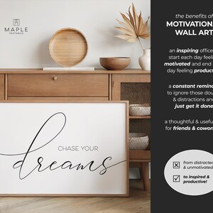 Chase Your Dreams, Dream Big, Downloadable Prints, Kids Room Decor, Inspirational Poster, Printable Wall Art, Nursery Decor, Calligraphy Art image 4