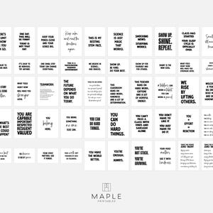 May include: A collection of motivational quote prints in black and white. Each print features a different inspirational phrase in a minimalist design. The prints are perfect for home or office decor.