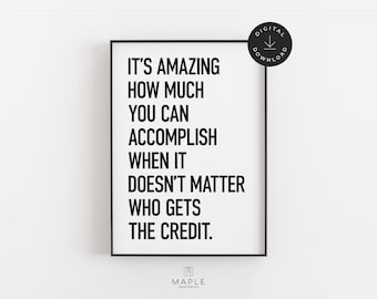 Teamwork Quote Printable, Office Team Prints, Workplace Decor, Downloadable Print, Office Wall Art, Teamwork Posters, Break Room Inspiration