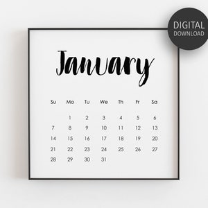 2024 Printable Calendar, at A Glance Monthly Calendar, 5x5 and 20x20 ...
