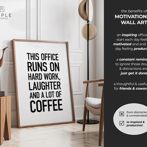 Office Decor, Teamwork Quote Printable, HR Office Print, Coffee Humour Gifts, Workplace Wall Art, Downloadable Poster, Hard Work Laughter image 4