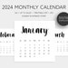 2024 Printable Calendar at A Glance Monthly Calendar 5x5 and - Etsy