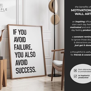 Motivational Wall Art, Printable Success Posters, Growth Mindset Quote Print, Home Office Decor, Workplace Motivation, Work Hard Inspiration image 4