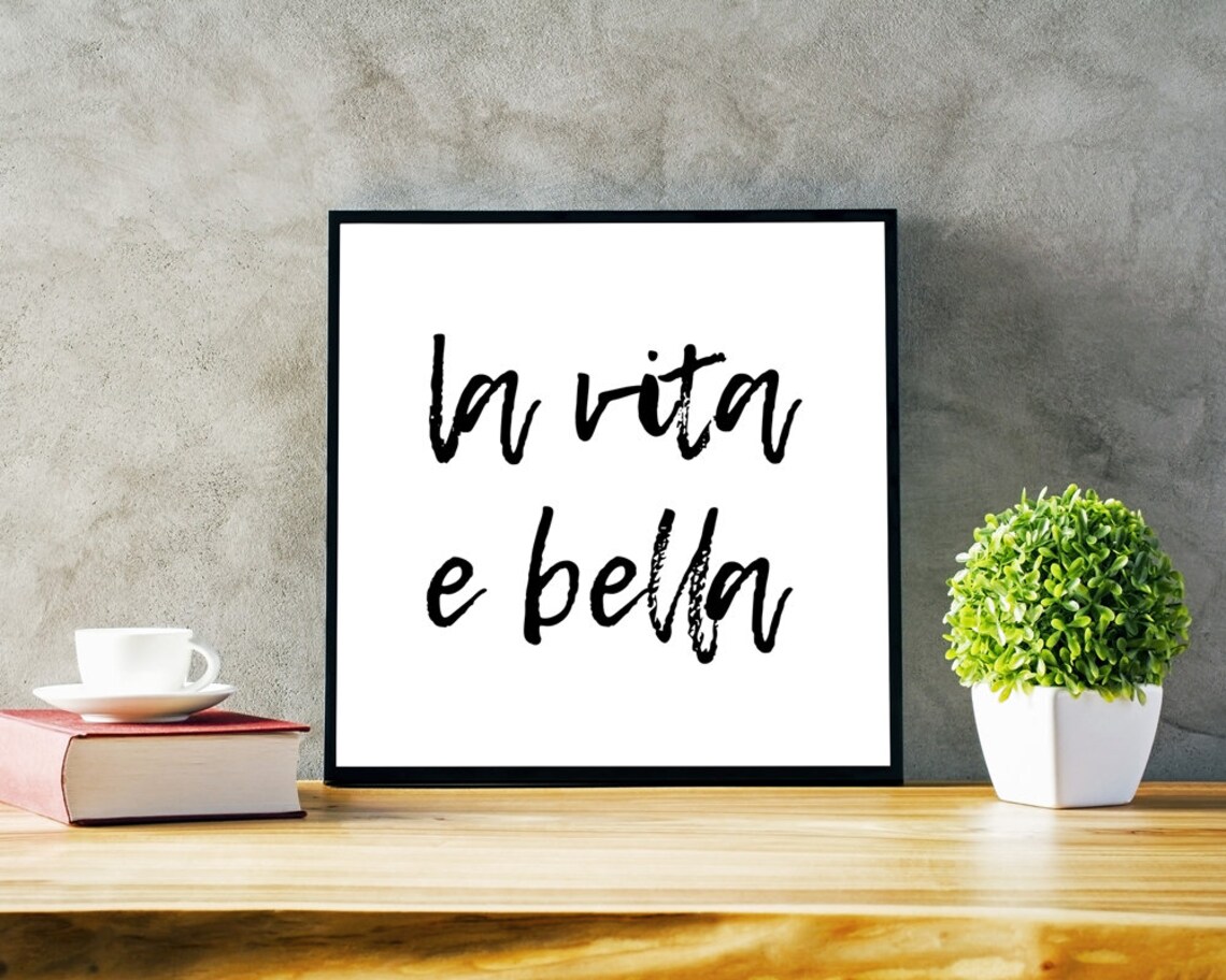 La Vita E Bella Italian Quote Minimalist Poster Printable - Etsy