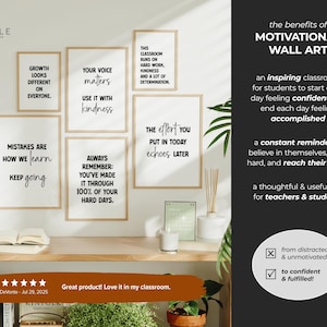 100 tryck med klassrum i gymnasiestil: Motiverande klassrumsdekor, inspirerande och sarkastisk väggkonst för skolstarten (digital nedladdning) bild 6