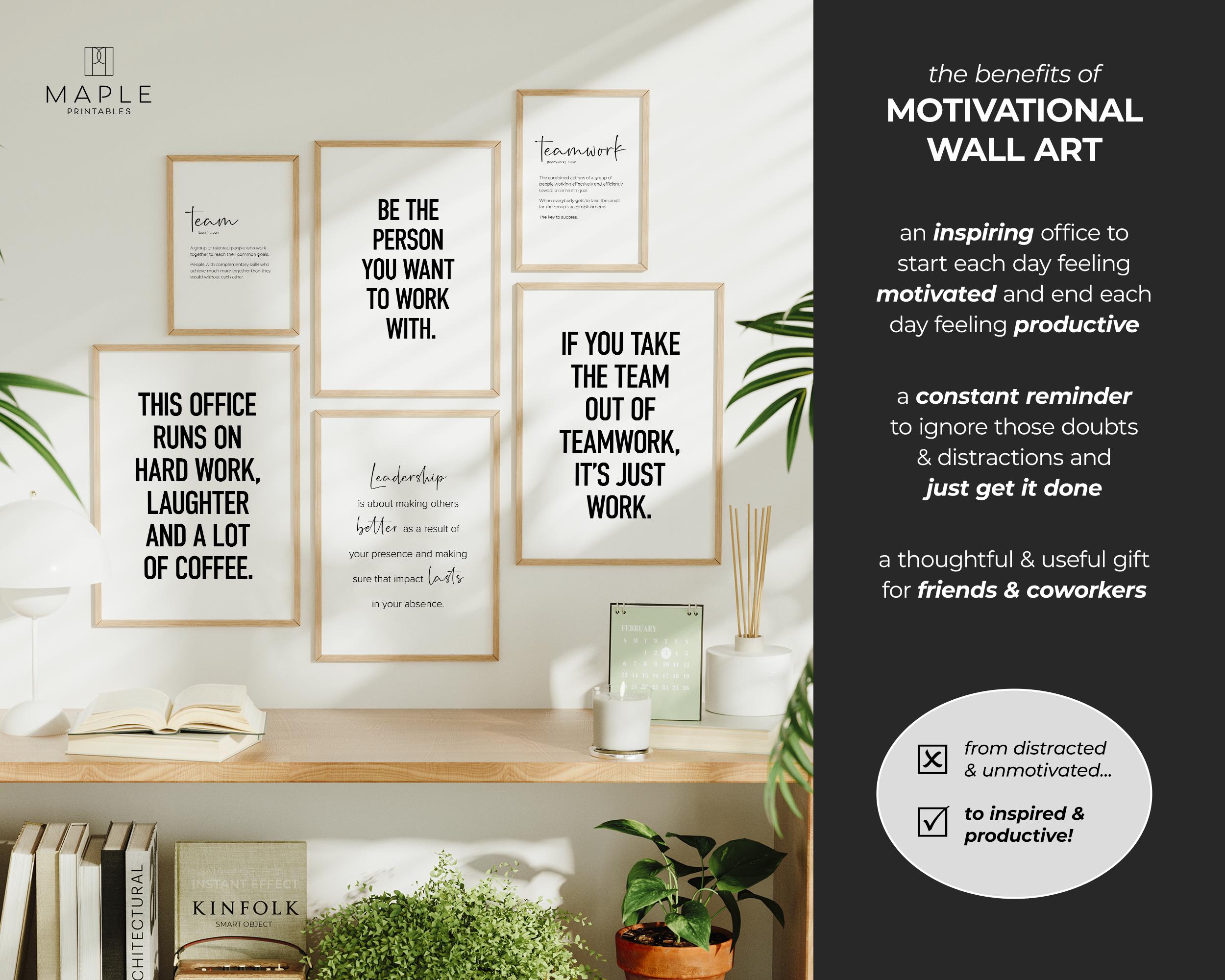 Team Office Decor, Set of 6 PRINTABLES, Teamwork Wall Art, Work ...