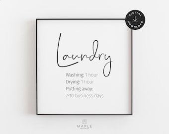 Laundry Print, Laundry Room Decor, Downloadable Prints, Funny Laundry Sign, Typography Poster, Printable Wall Art, Minimalist Poster, Square