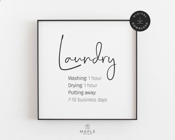 Laundry Print, Laundry Room Decor, Downloadable Prints, Funny Laundry Sign, Typography Poster, Printable Wall Art, Minimalist Poster, Square