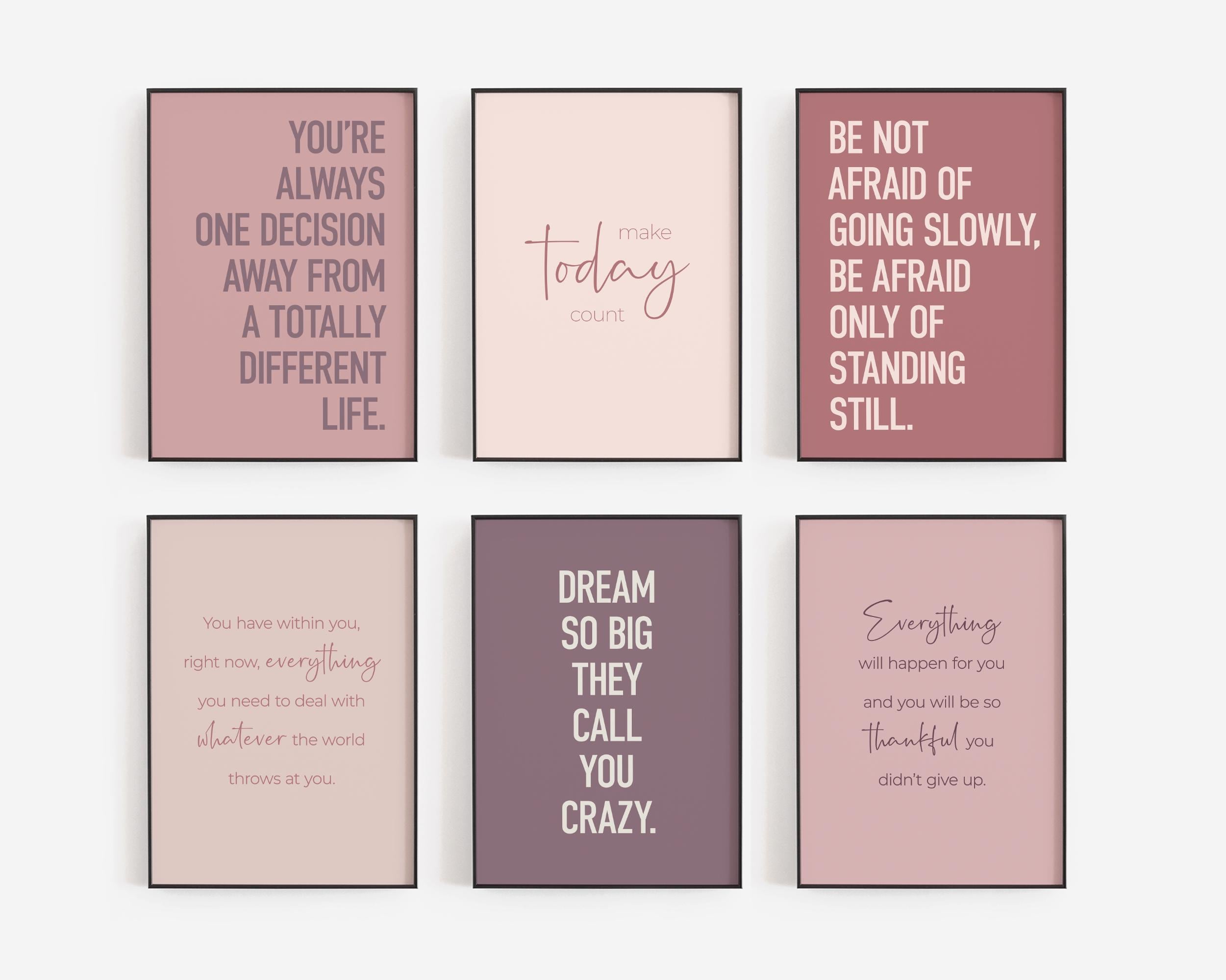 Motivational Posters, Printable Wall Art for Girly Office Decor ...