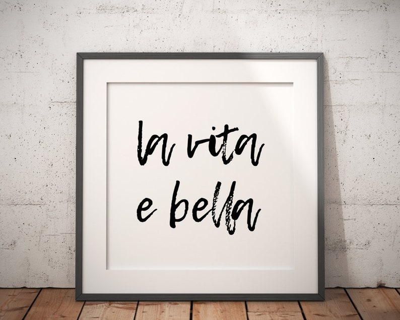 La Vita E Bella Italian Quote Minimalist Poster Printable - Etsy