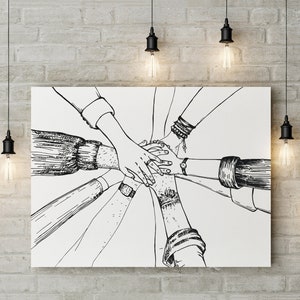 Teamwork Wall Art, Printable Office Decor for Women, Desk Wall Decor ...