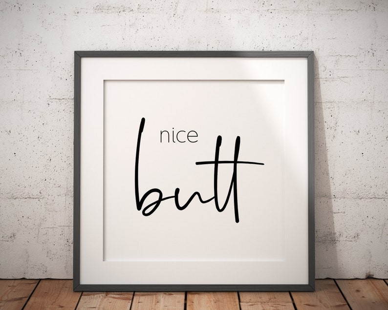 Bathroom Wall Art Nice Butt Downloadable Prints Bathroom | Etsy