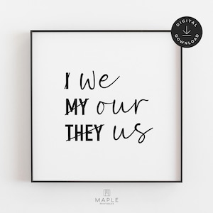 Teamwork Poster, Family Print, Downloadable Print, Inspirational Art, Classroom Decor, Minimalist Wall Art, Teamwork Printable, Office Decor