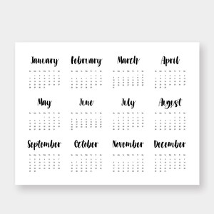 2024 Printable Calendar, at A Glance Monthly Calendar, 5x5 and 20x20 ...