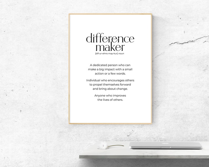Difference Maker Printable Definition Classroom Wall Decor - Etsy
